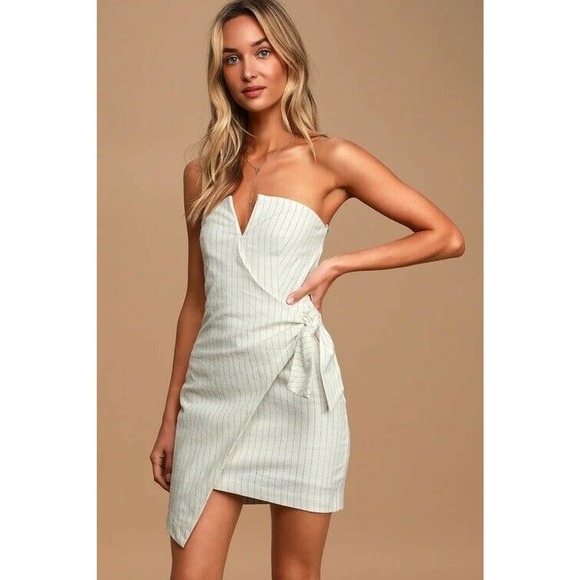 strapless wrap dress